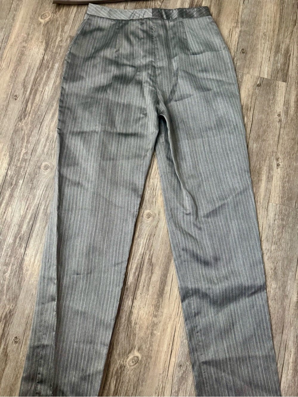 Giorgio Armani Silk Trousers Italy Taupe Stripe Pants Tailored 38